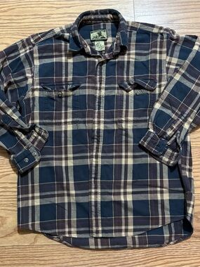 Vintage 90s Field & Stream Heavyweight Button Down Plaid Flannel Shirt Large